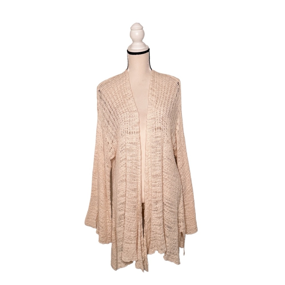 FREE PEOPLE COTTON CREAM LONG OVERSIZED CARDIGAN SZ XS